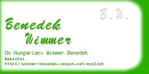 benedek wimmer business card